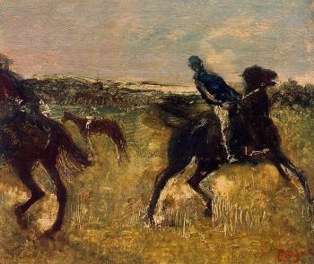 Edgar Degas : Jockeys II